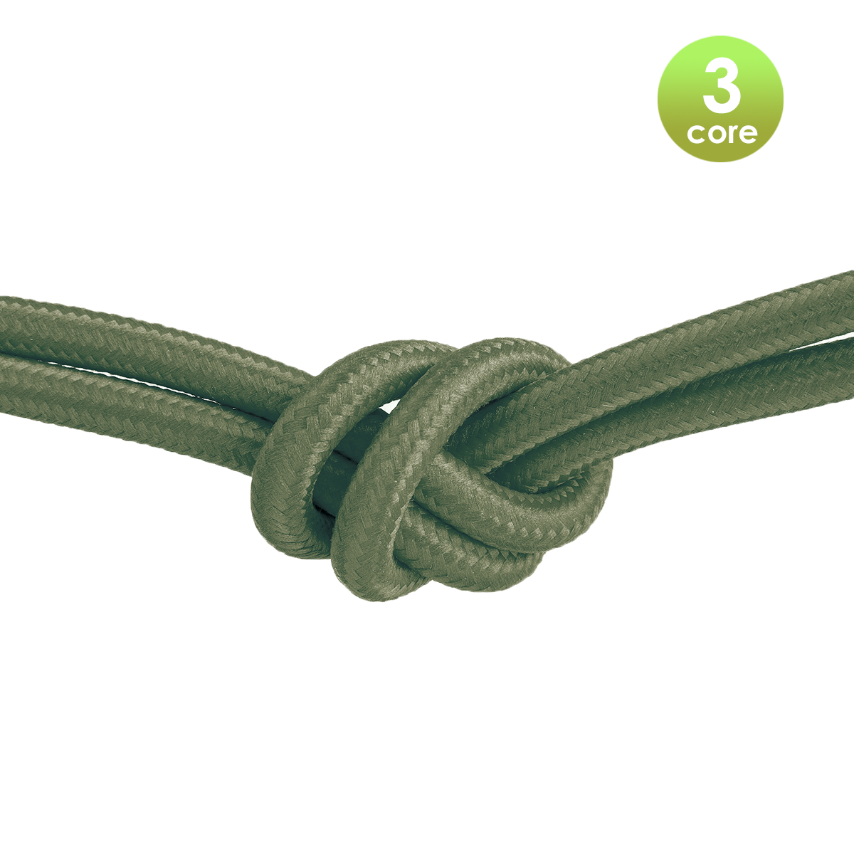 Tangla lighting - TLCB01017GN - 3c - Fabric cable 3 core - in moss green